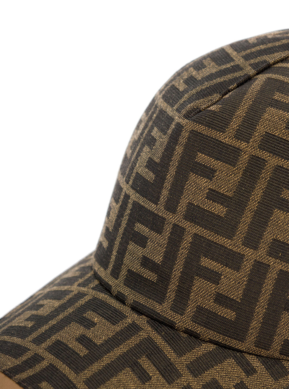 Fendi Men Baseball Hat With Ff All-Over Motif In Cotton Blend Brown Men FENDI