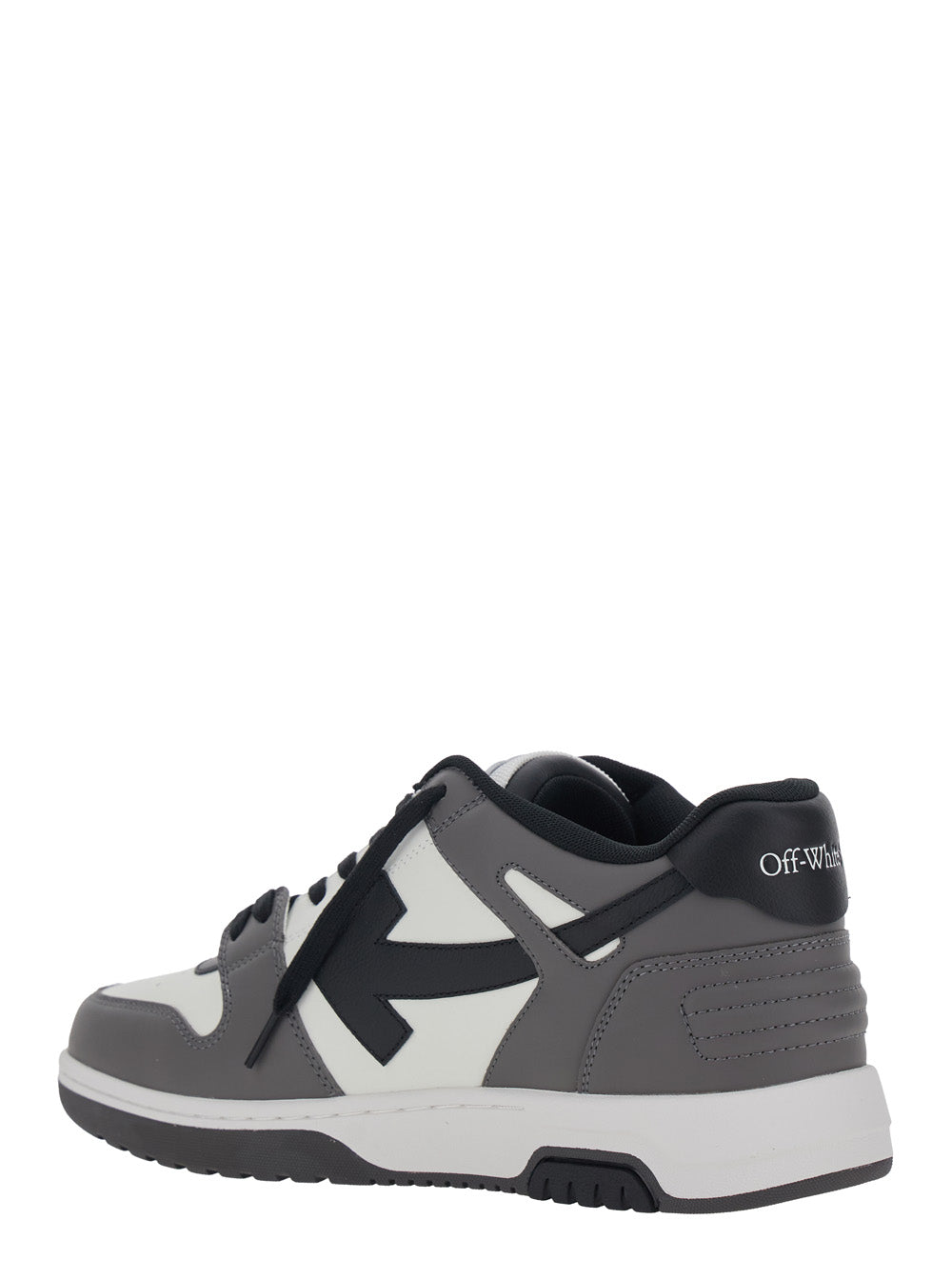 Off-White Men Sneaker 'Out Of Office' Low Top With Logo Patch On The Tongue And Contrast Stitching In Gray Leather For Men OFF-WHITE