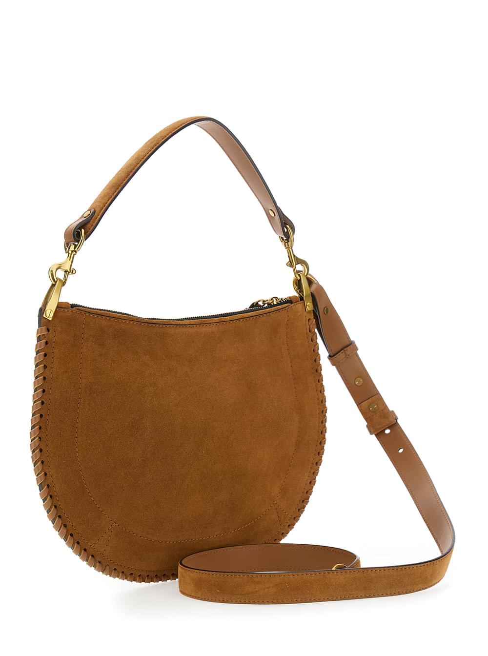 Isabel Marant Women 'Louise' Brown Shoulder Bag With Removable Strap In Suede For Women ISABEL MARANT