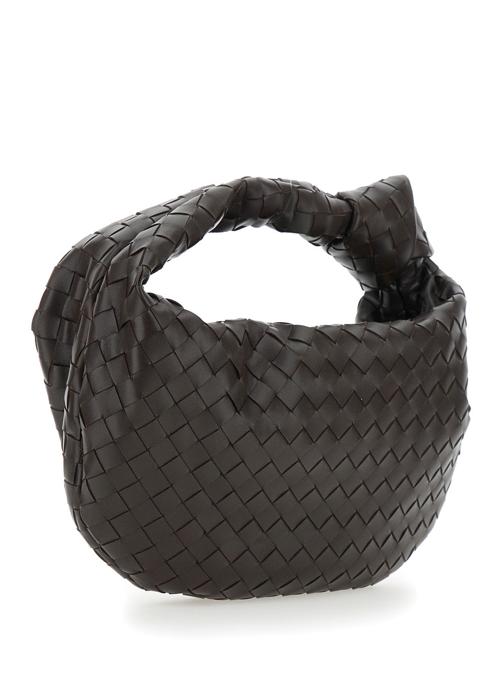 Bottega Veneta Women Shoulder Bag 'Jodie' Small With Knot Detail And Intreccio Motif In Brown For Women BOTTEGA VENETA