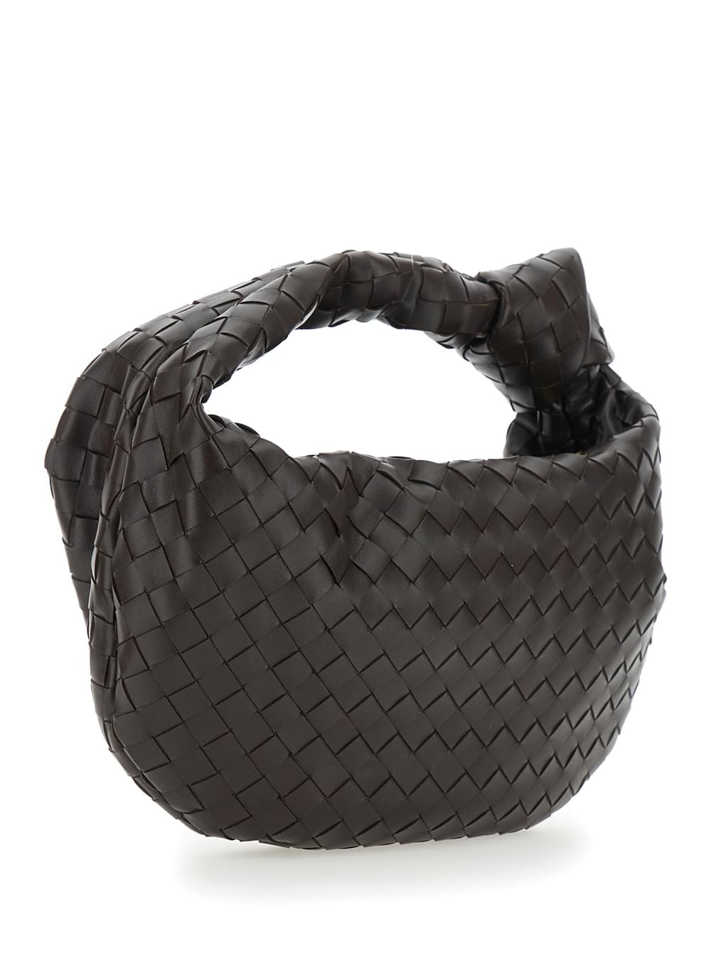 Bottega Veneta Women Shoulder Bag 'Jodie' Small With Knot Detail And Intreccio Motif In Brown For Women BOTTEGA VENETA