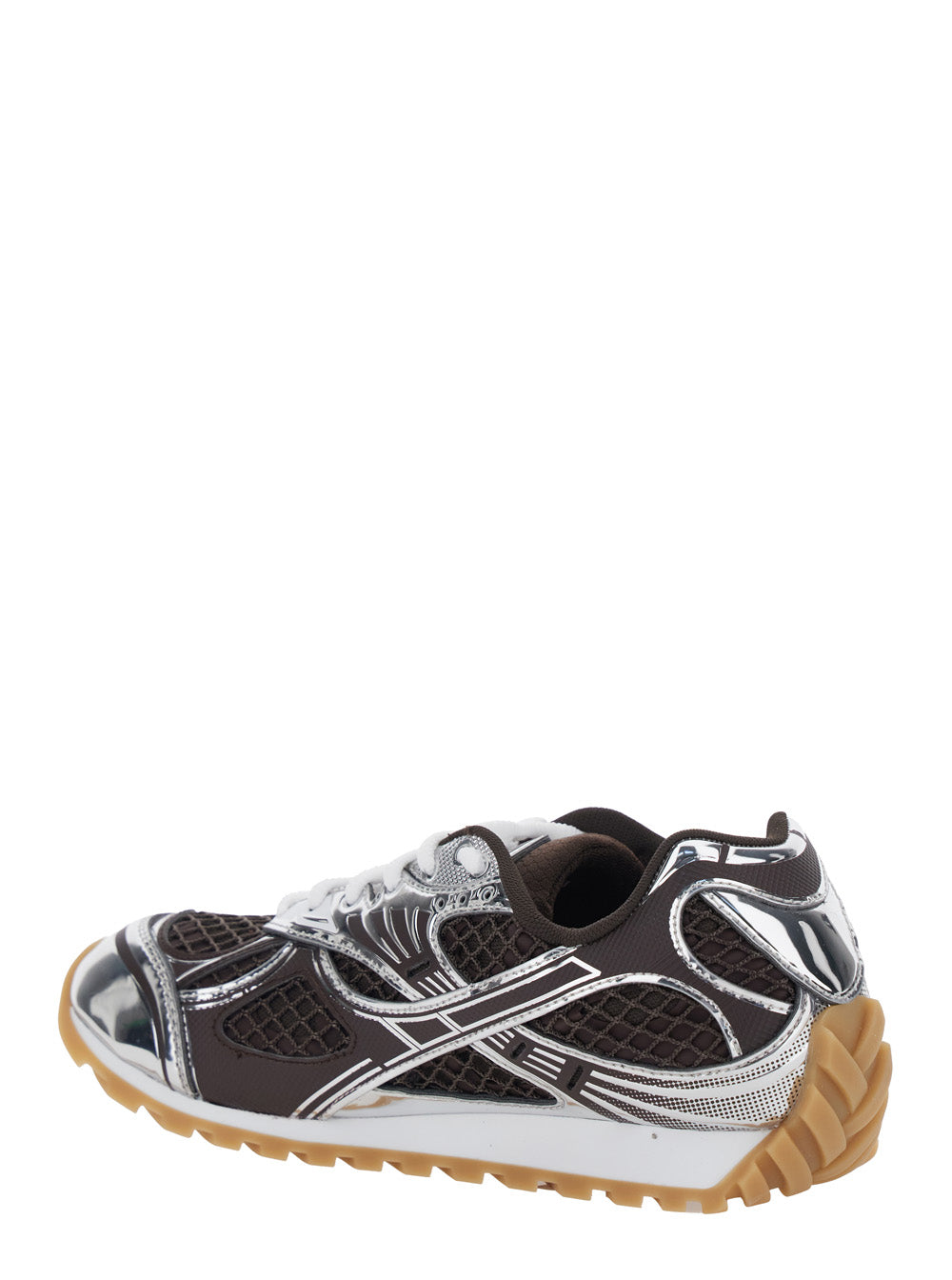 Bottega Veneta Women Sneakers 'Orbit' With Logo Lettering Detail In Brown Tech Fabric For Women BOTTEGA VENETA