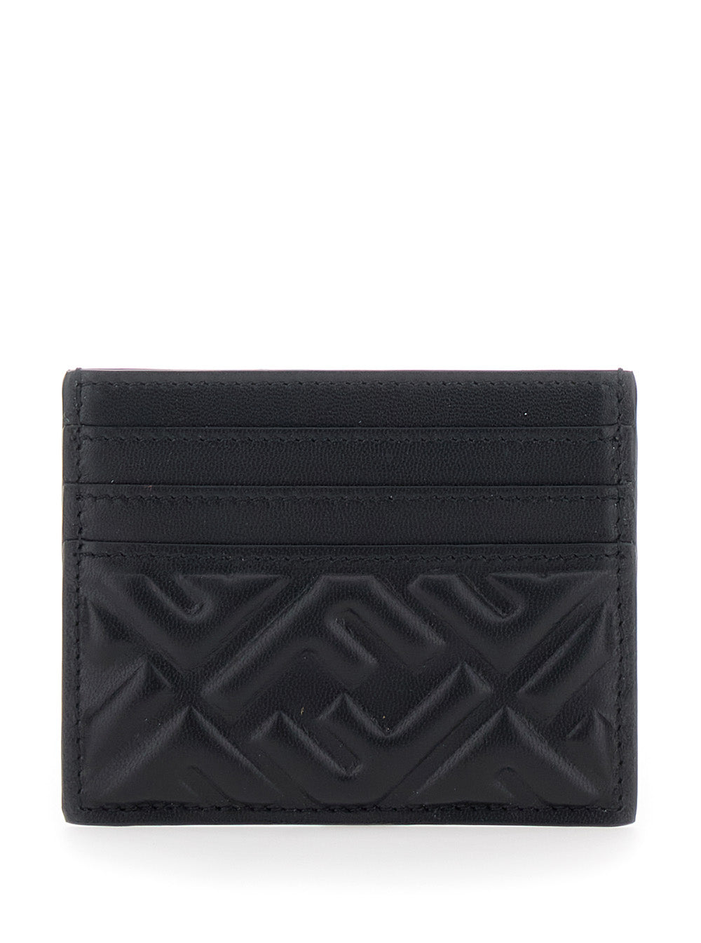 Fendi Women Card Holder With Ff Motif In Black Leather For Women FENDI