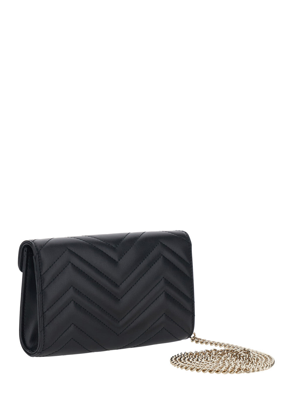 Gucci Women Mini 'Gg Marmont' Bag With Gg Plate On The Front And Chain Strap In Black Leather For Women GUCCI