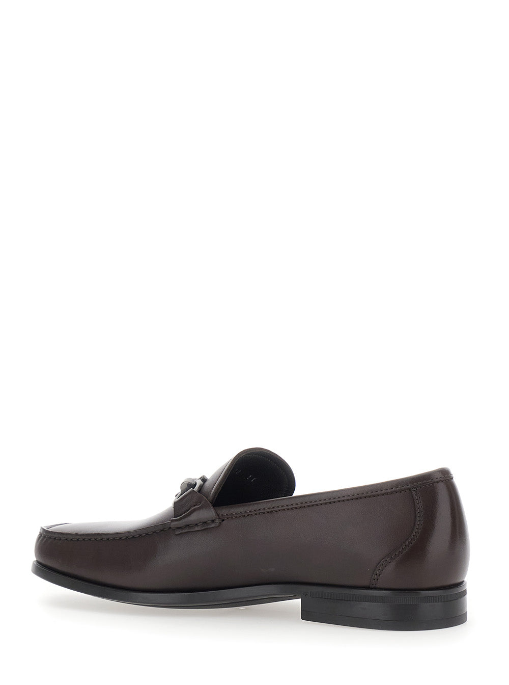 Ferragamo Men Brown Loafers With Gancini Detail On The Front In Leather For Men FERRAGAMO