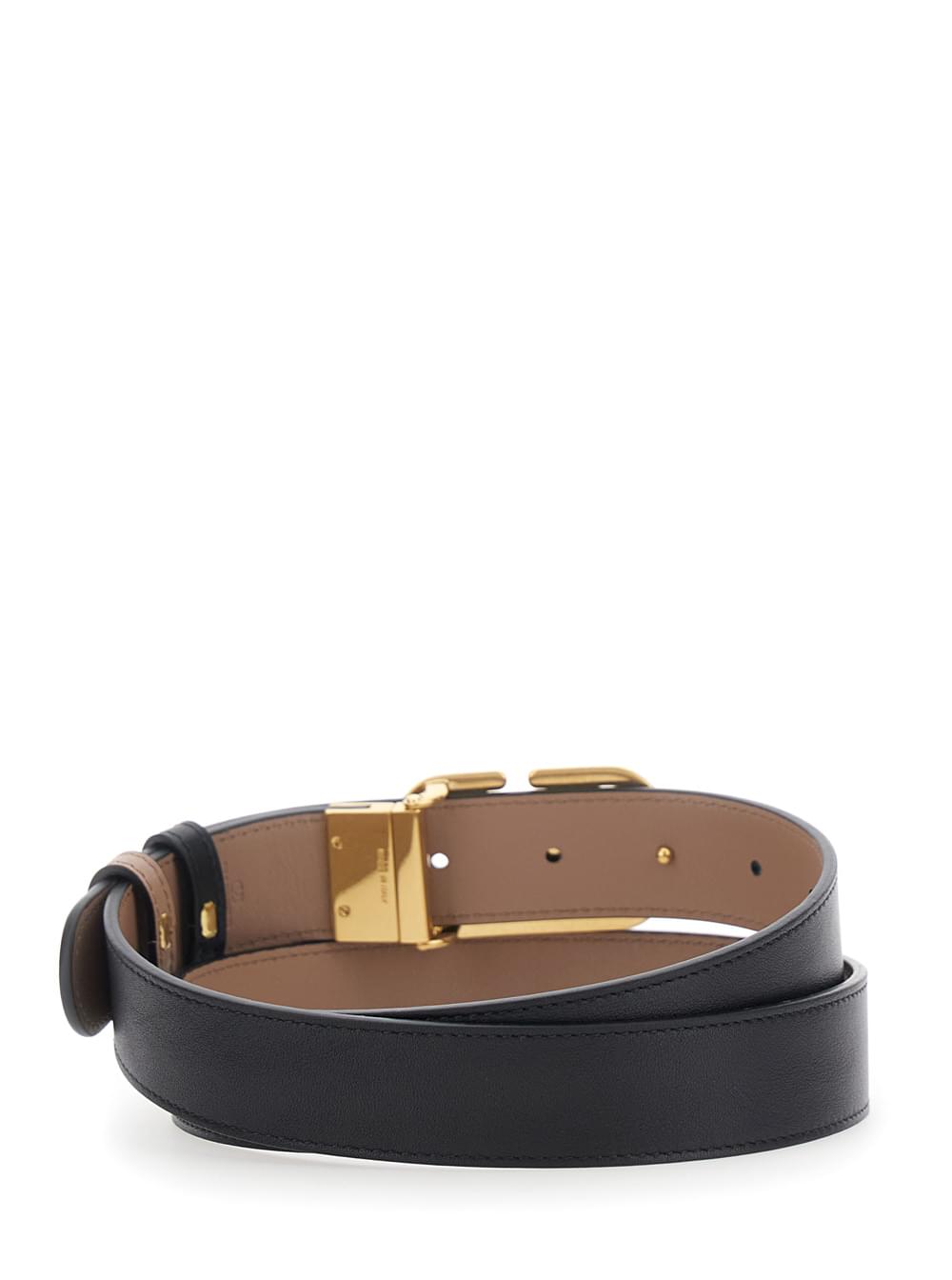 Valentino Garavani Women Belt H. 30 Reversibile | Vlogo Signature | Box Calf S./A.Light Gold Logo VALENTINO GARAVANI