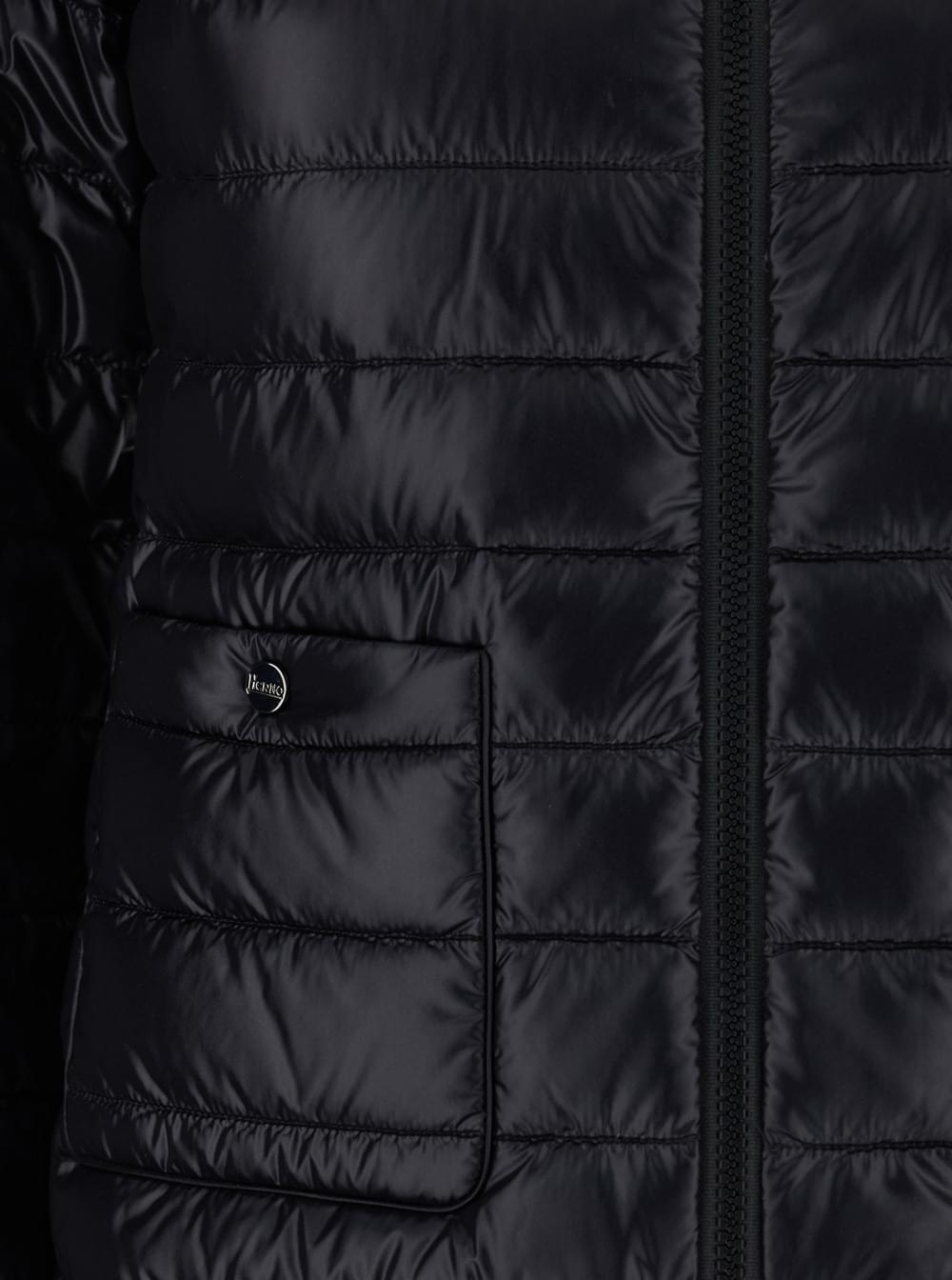 Herno Women Down Jacket With Stand-Up Collar And Front Pockets In Tech Fabric Black Women HERNO