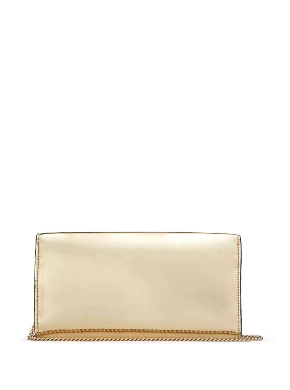 Jimmy Choo Women Clutch 'Emmie' In Envelope With Logo Lettering On The Front And Chain Strap In Blend Leather And Tech Fabric For Women JIMMY CHOO