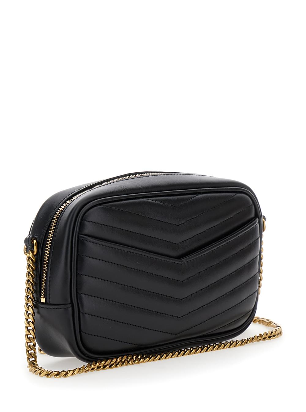 Saint Laurent Women Crossbody Bag 'Lou Mini' With Cassandre Detail In Black Quilted Leather For Women SAINT LAURENT