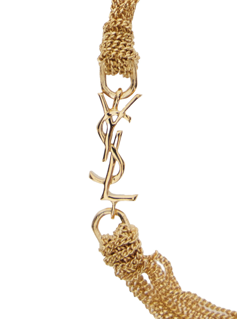 Saint Laurent Women Bracelet With Cassandre Charm And Adjustable Claw Clasp In Metallic Brass For Women SAINT LAURENT