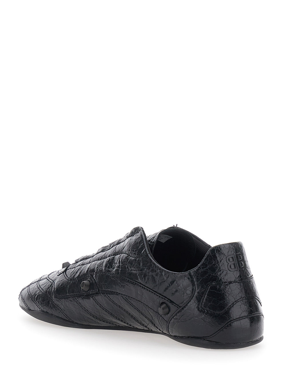 Balenciaga Men 'City' Black Sneakers With All-Over Applied Studs In Leather For Men BALENCIAGA