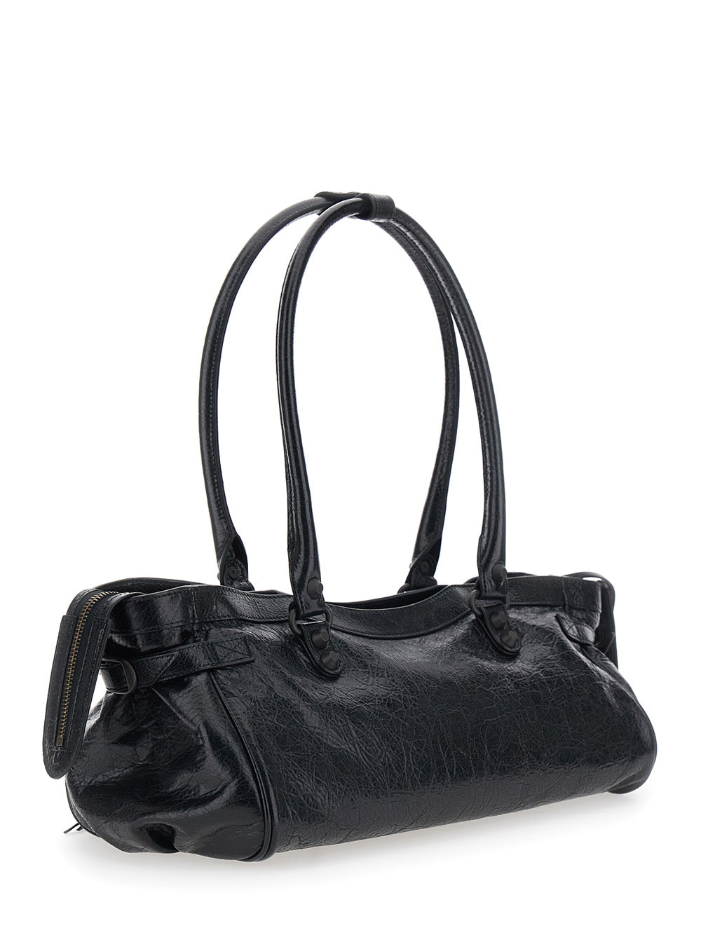 Balenciaga Women 'Le City East West' Black Shoulder Bag With Two Top Handles And Zip Closure In Leather For Women BALENCIAGA