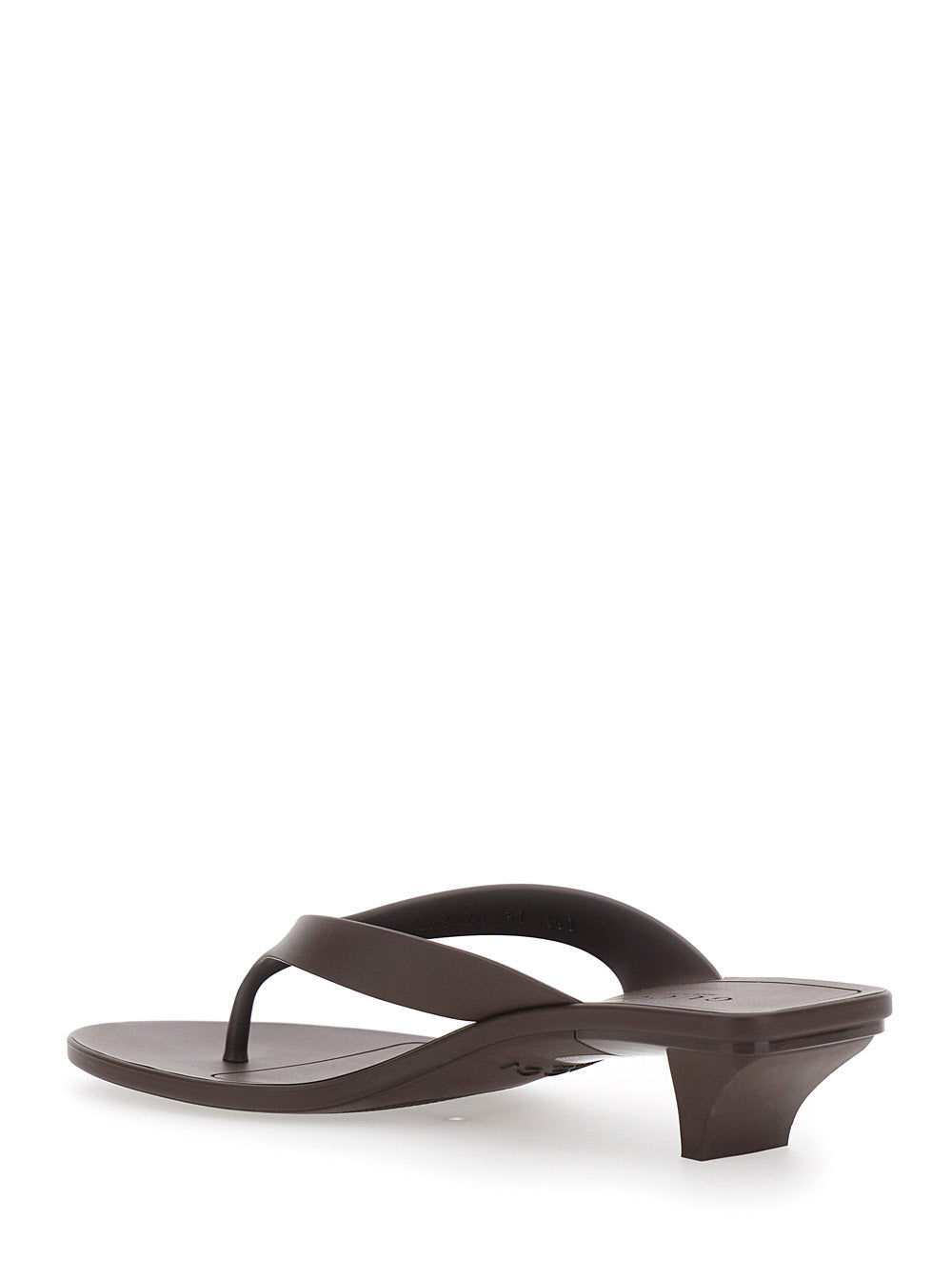 Gucci Women 'Vittoria' Brown Heeled Sandals With Embossed Logo In Rubber For Women GUCCI