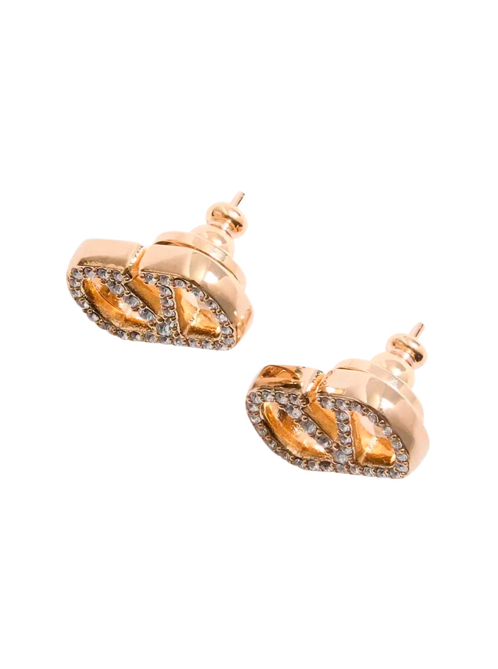 Valentino Garavani Women Metallic Colored Earrings With Vlogo And Clip Closure In Bronze For Women VALENTINO GARAVANI