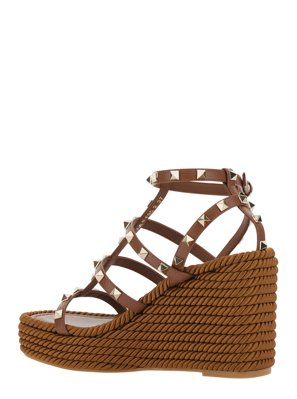 Valentino Garavani Women Brown Wedges With Rockstud Decoration And Ankle Strap Closure In Leather For Women VALENTINO GARAVANI