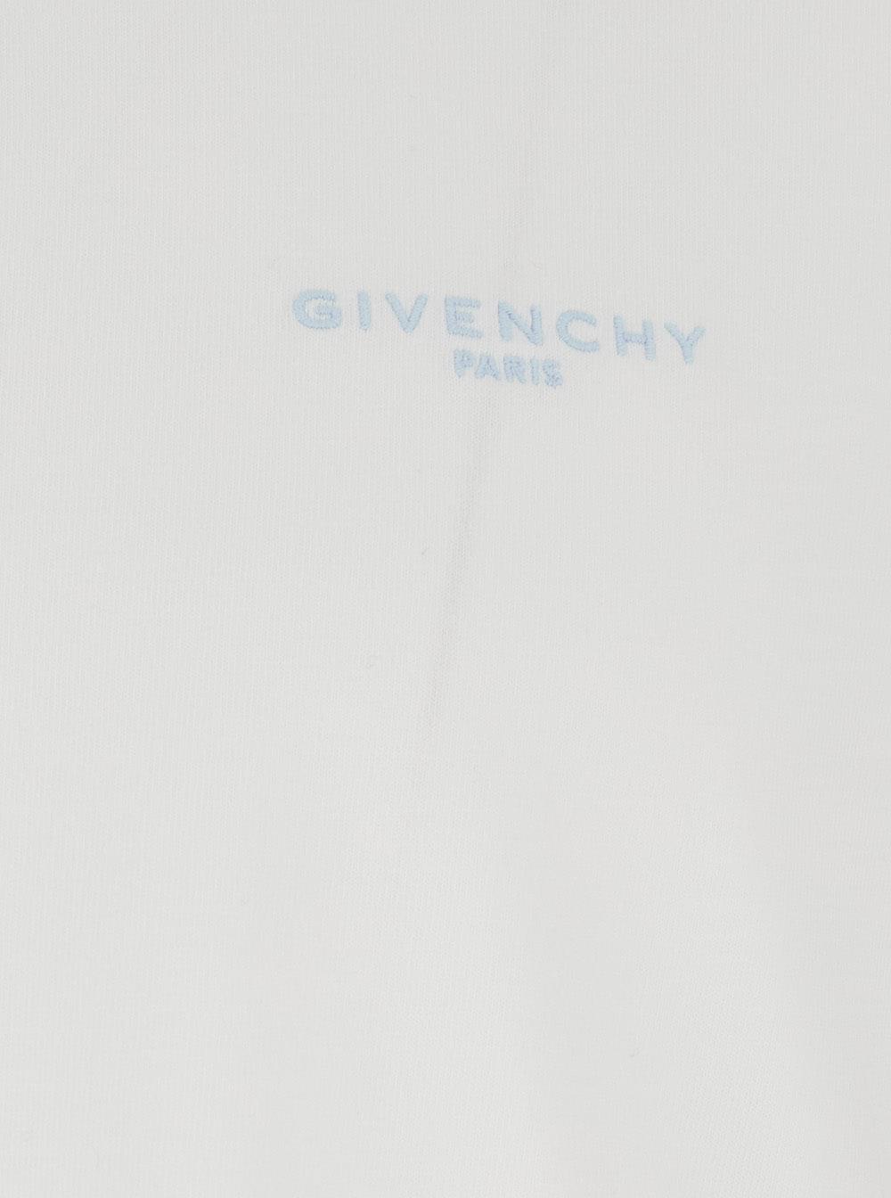 Givenchy Men White T-Shirt With Logo On Front In Cotton For Men GIVENCHY