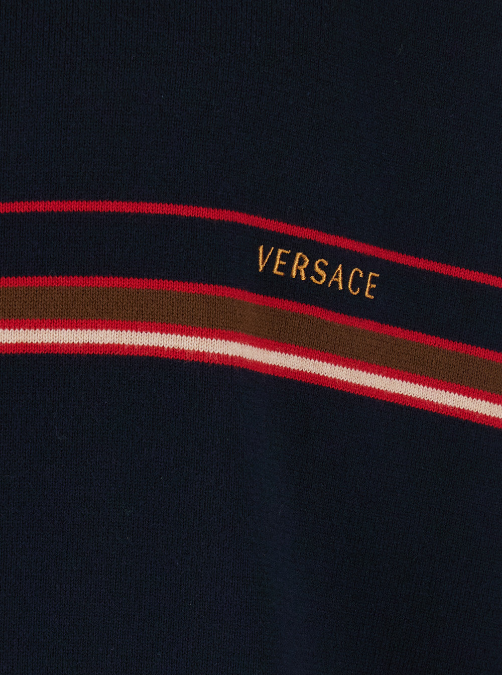 Versace Men Blue Polo Shirt With Classic Collar And Logo Lettering On The Front In Cotton For Men VERSACE