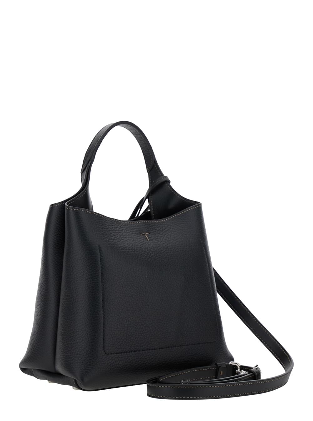Tod's Women Handbag 'Apa Shop Monsp.Trac Pel T Pend Mini' With Handles And Shoulder Strap In Black Leather Woman TOD'S