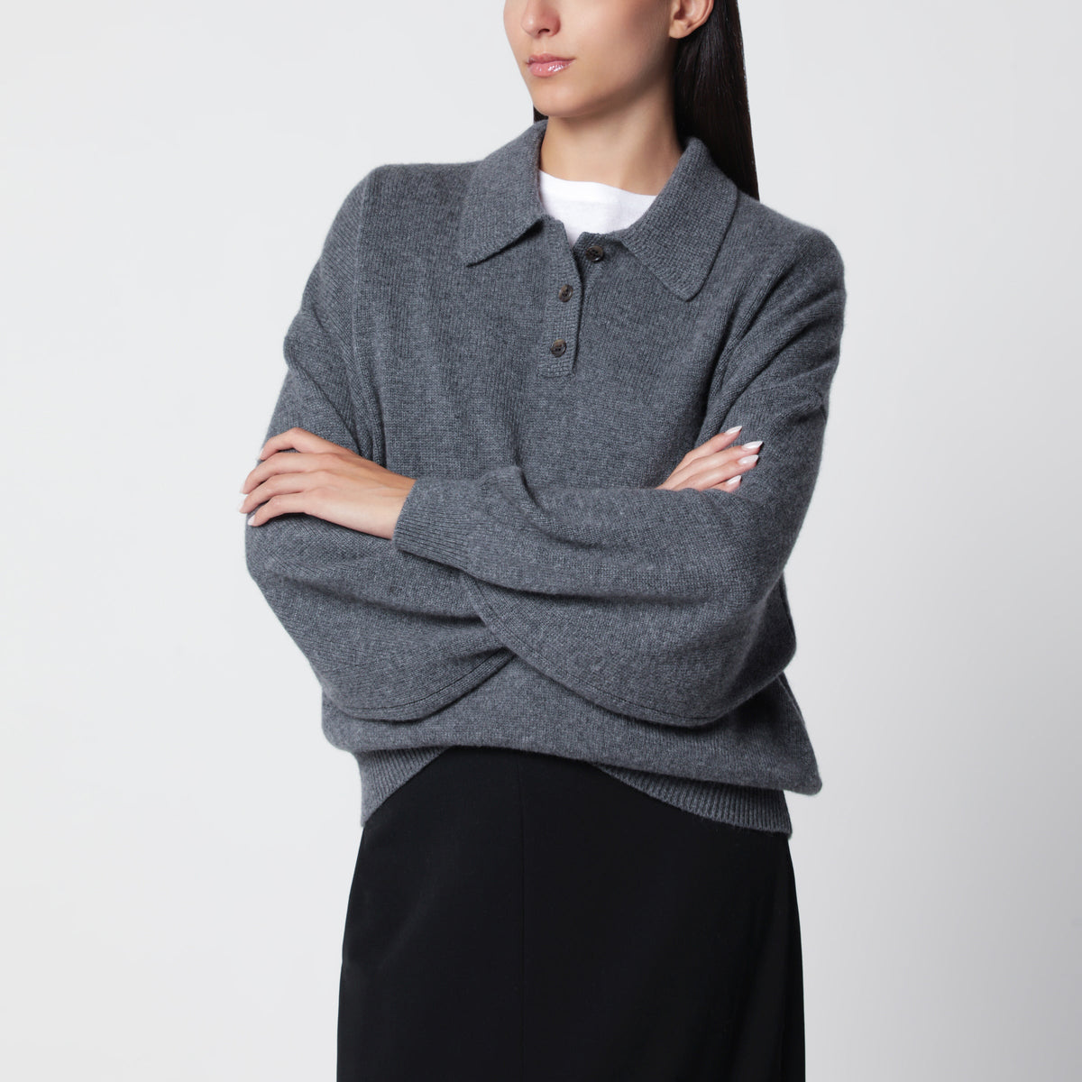 Lisa Yang Graphite Etta Cashmere Sweater Women LISA YANG