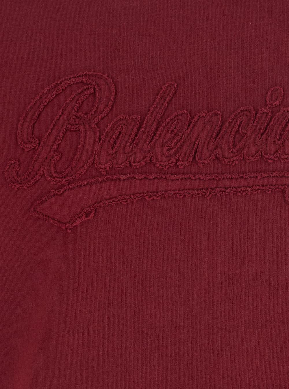 Balenciaga Men Red Hoodie With Drawstring Hood And Logo Lettering On The Front In Cotton For Men BALENCIAGA