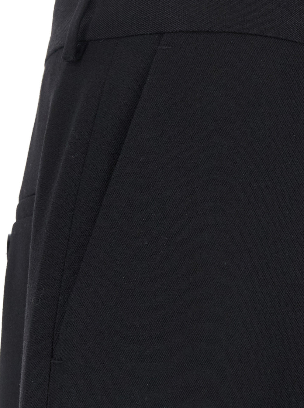 Balenciaga Men Black Pants With Button And Zip Closure At The Front In Wool For Men BALENCIAGA