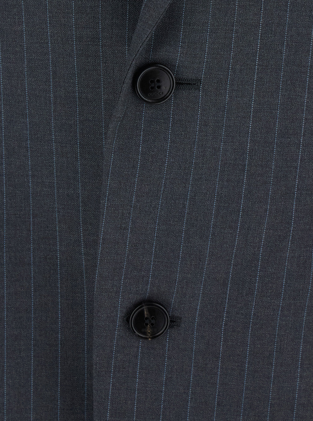 Gucci Women Grey Single-Breasted Jacket With Notched Revers And Pinstripe Motif In Wool For Women GUCCI
