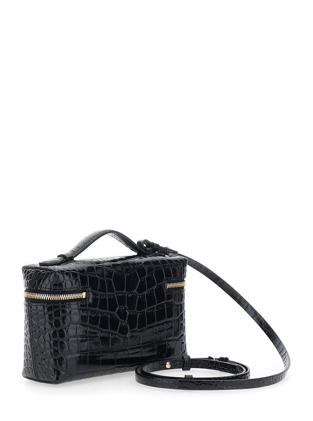 Victoria Beckham Women Black Crossbody Bag With Logo Lettering On The Front And Adjustable And Removable Strap In Leather For Women VICTORIA BECKHAM