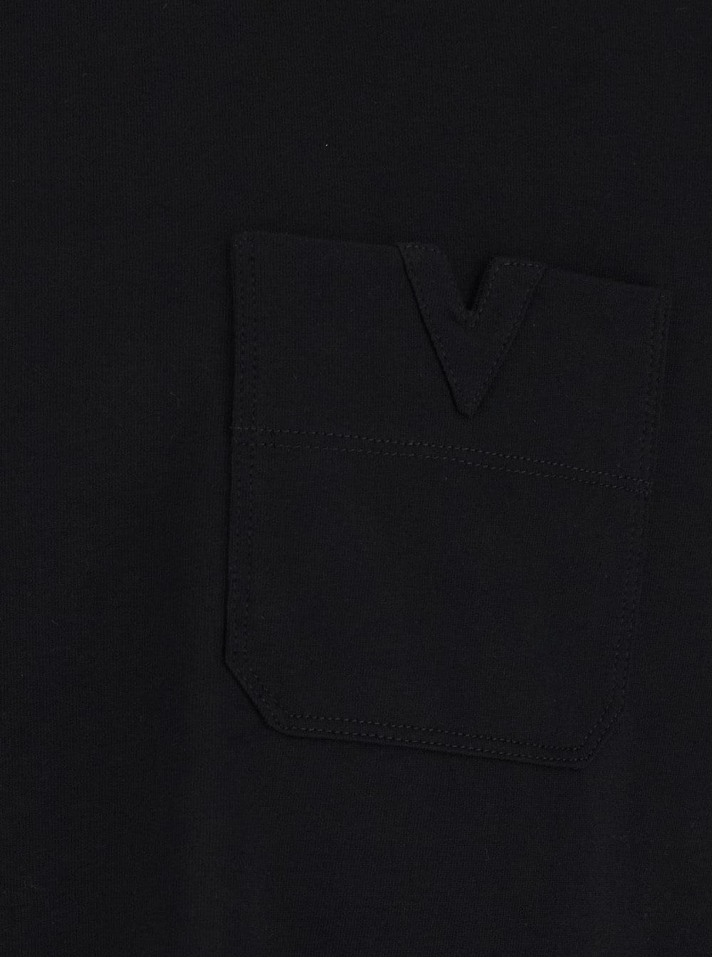 Valentino Men Black T-Shirt With Pocket With Metallic Vlogo In Cotton For Men VALENTINO