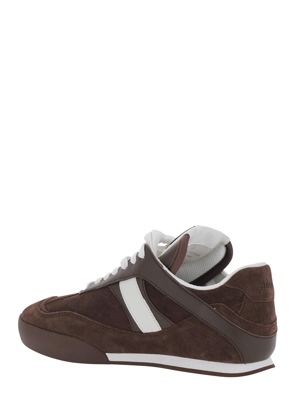 Chloé Women Brown Low Top Sneakers With Logo Patch On The Tongue In Suede For Women CHLOE