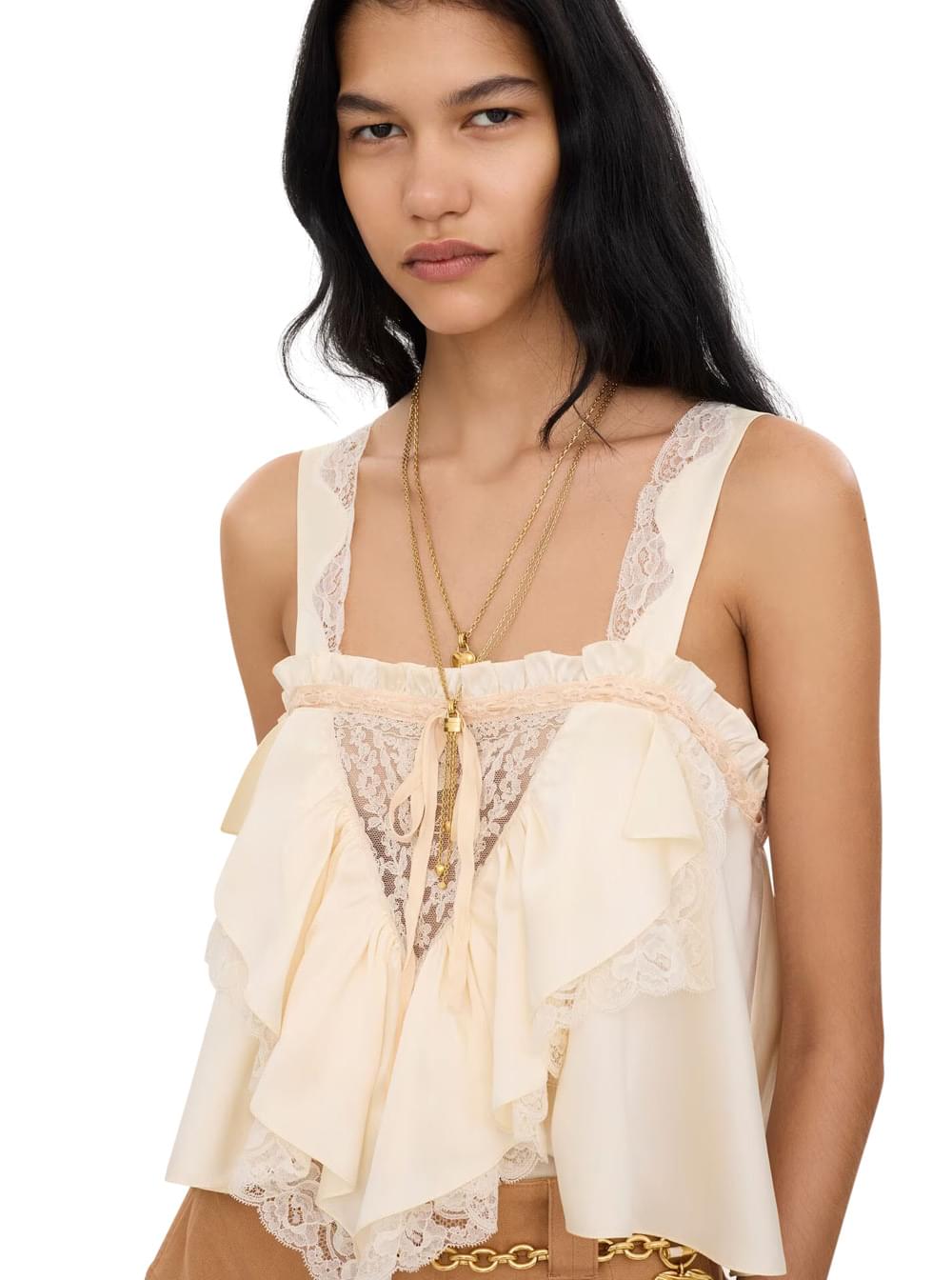 Chloé Women Gold Color Multi-Layer Necklace With Lobster Clasp On The Back In Brass For Women CHLOE