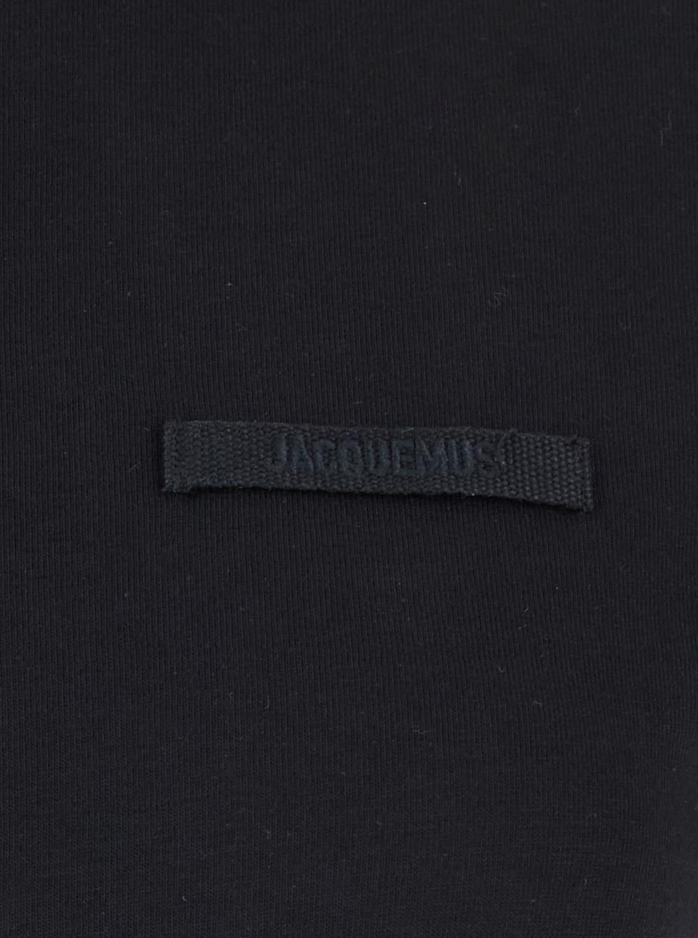 Jacquemus Women Le Tshirt Gros Grain Mc Is A Unisex Black Cotton T-Shirt With Short Sleeves JACQUEMUS