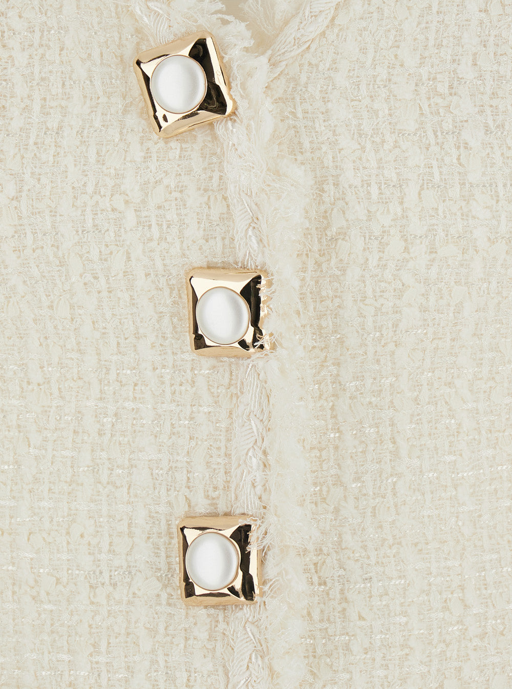 Self-Portrait Women White Sleeveless Mini Dress With V-Neck And Jewel Buttons In Tech Fabric For Women SELF-PORTRAIT