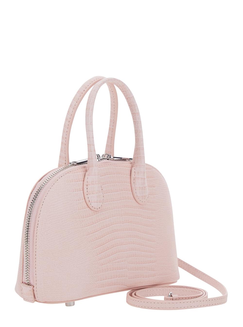 Self-Portrait Women Pink Mini Bag With Adjustable And Removable Shoulder Strap And Lizard Effect In Leather For Women SELF-PORTRAIT