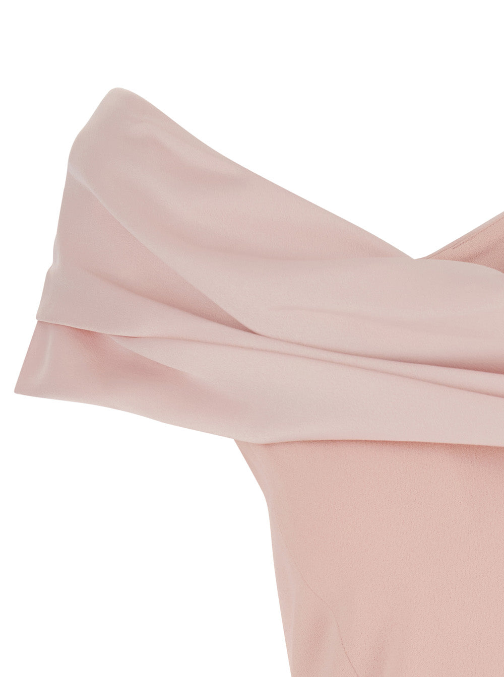 Solace London Women 'Adele' Pink Long Dress With Off-Shoulder Design And Draped Neckline In Tech Fabric For Women SOLACE LONDON