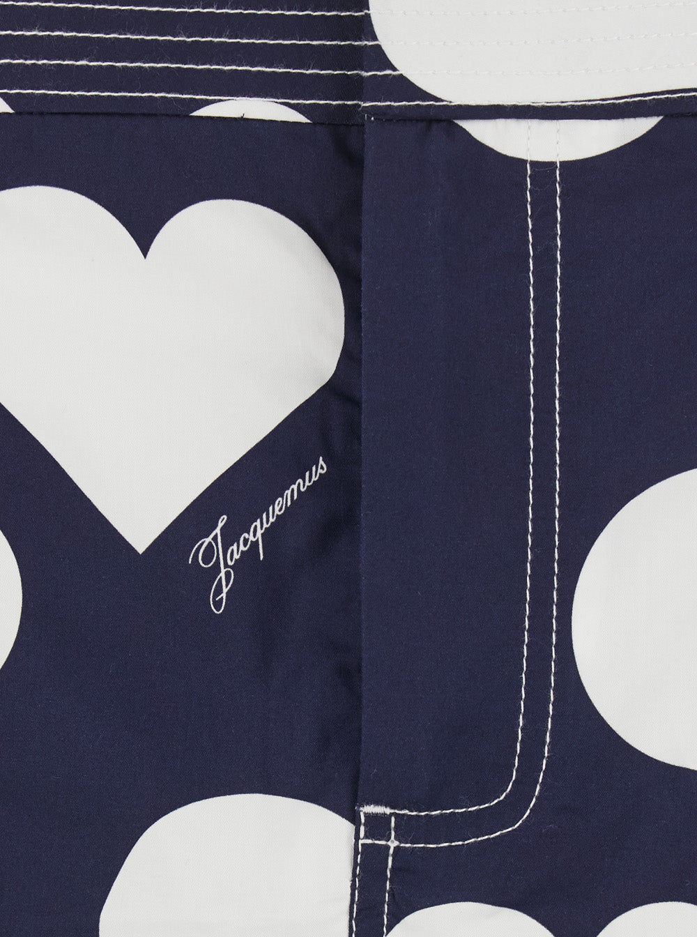 Jacquemus Women 'La Jupe Cabana' Blue Skirt With Hearts Polka Dot Motif And Fringed Hem In Cotton Woman JACQUEMUS