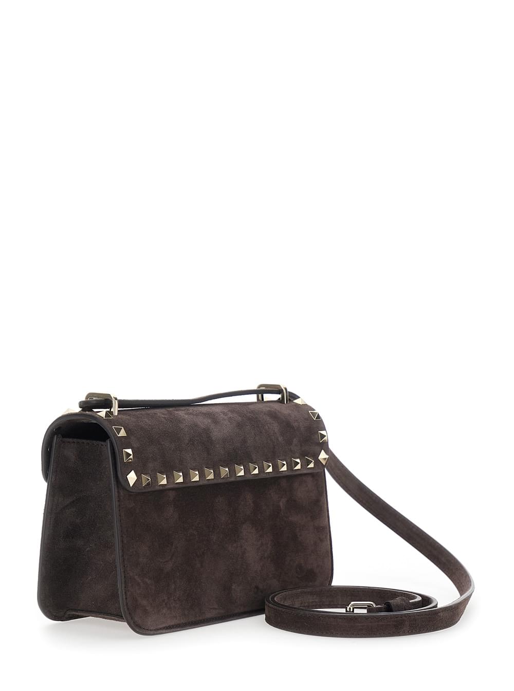 Valentino Garavani Women Brown Crossbody Bag With Envelope Design And Rockstud Decoration In Suede For Women VALENTINO GARAVANI