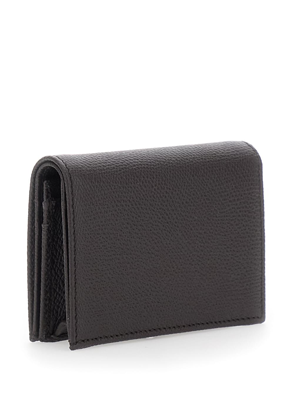 Valentino Garavani Women Brown Flap Wallet With Vlogo On The Front In Leather For Women VALENTINO GARAVANI