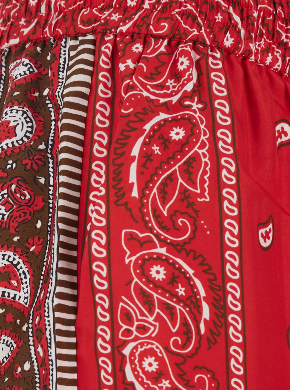 P.A.R.O.S.H. Women Red Pants With Elasticated Waist And Bandana Print In Fabric For Women P.A.R.O.S.H.