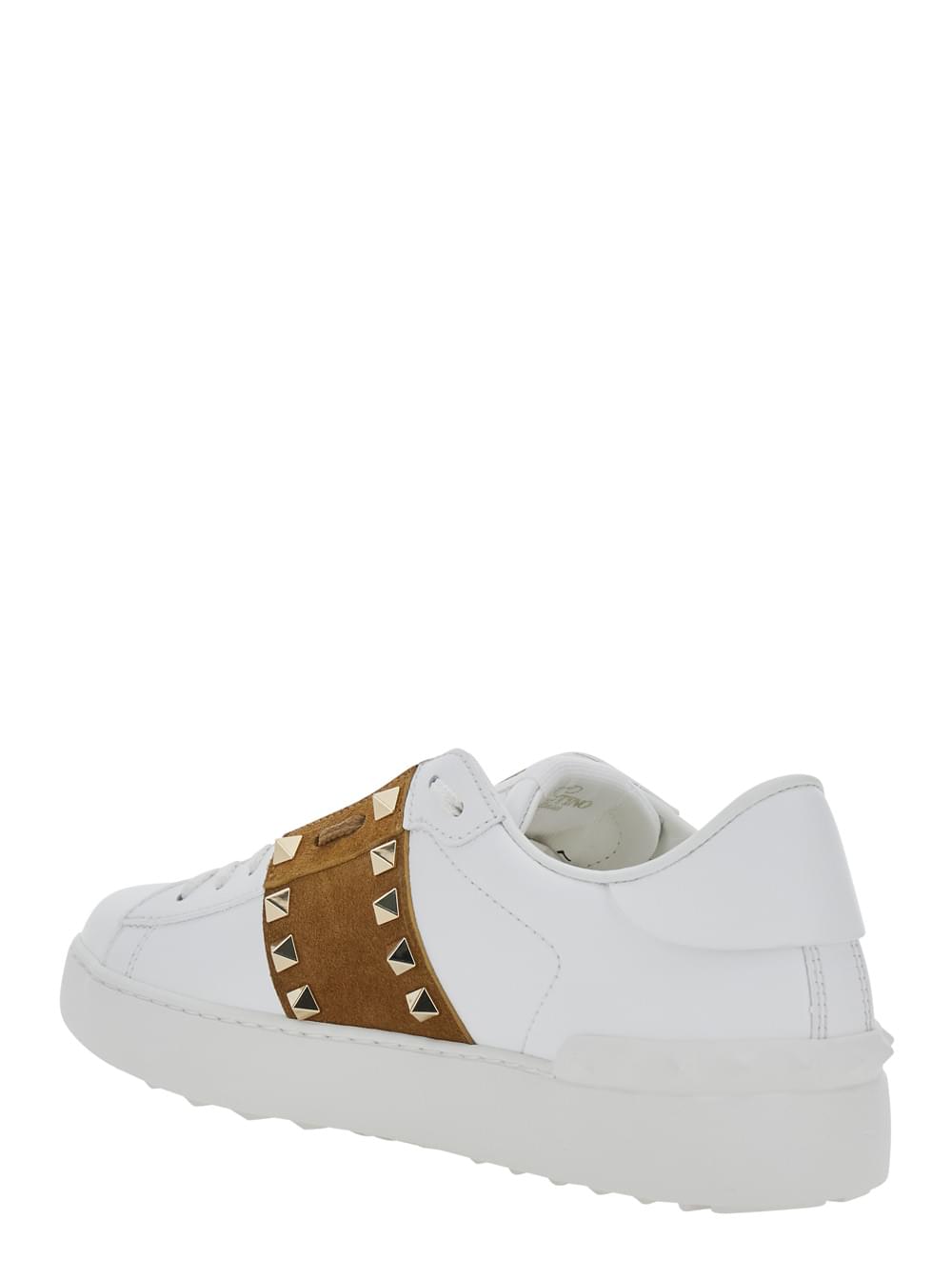 Valentino Garavani Women 'Rockstud Untitled' White Sneaker With Rockstud Decoration And Logo Embossed On The Tongue In Leather And Suede For Women VALENTINO GARAVANI