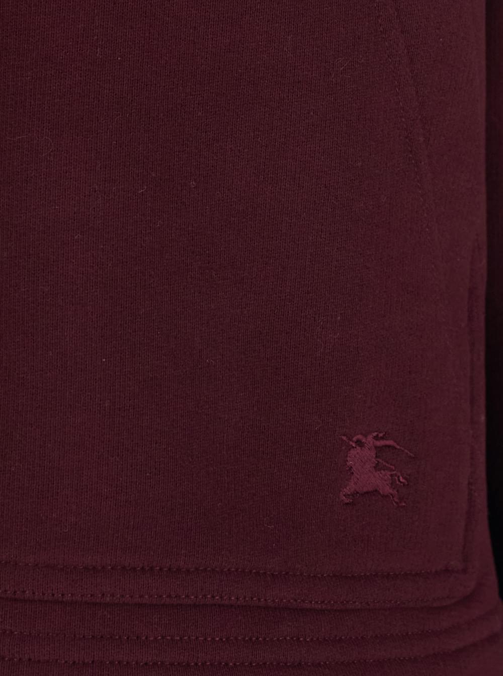 Burberry Women 'Harper' Bordeaux Sweatshirt With Ekd Embroidery On The Front And Check Motif On The Sleeves In Cotton For Women BURBERRY