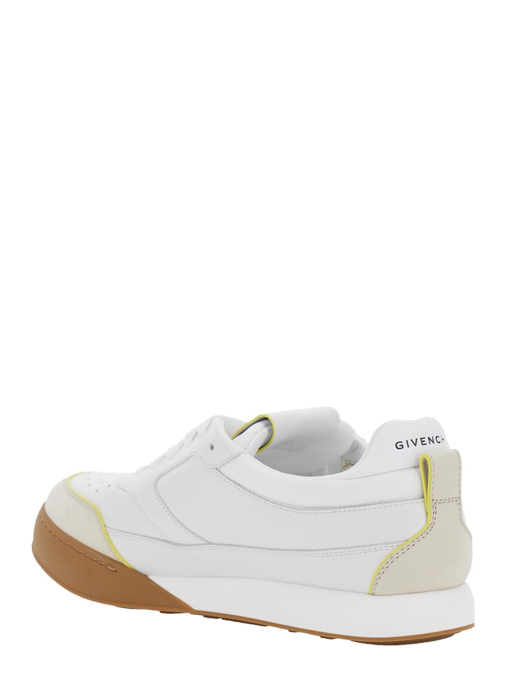 Givenchy Men White Low Top Sneaker With Logo Lettering On The Back And Logo Patch On The Tongue In Leather For Men GIVENCHY