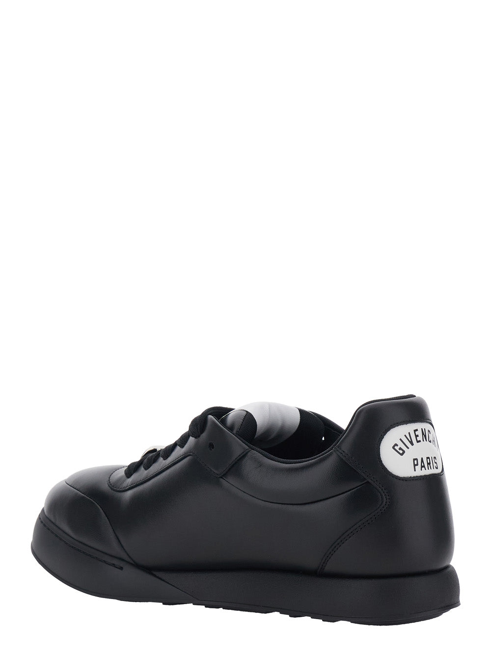 Givenchy Men Black Low Top Sneaker With Logo Lettering On The Back And Logo Patch On The Tongue In Leather For Men GIVENCHY