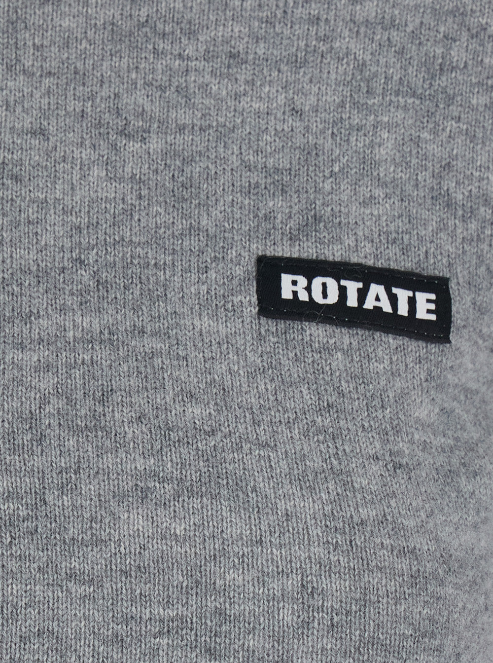 Rotate Women Grey Long Sleeve Polo With Classic Collar And Logo Patch On Front In Wool For Women ROTATE