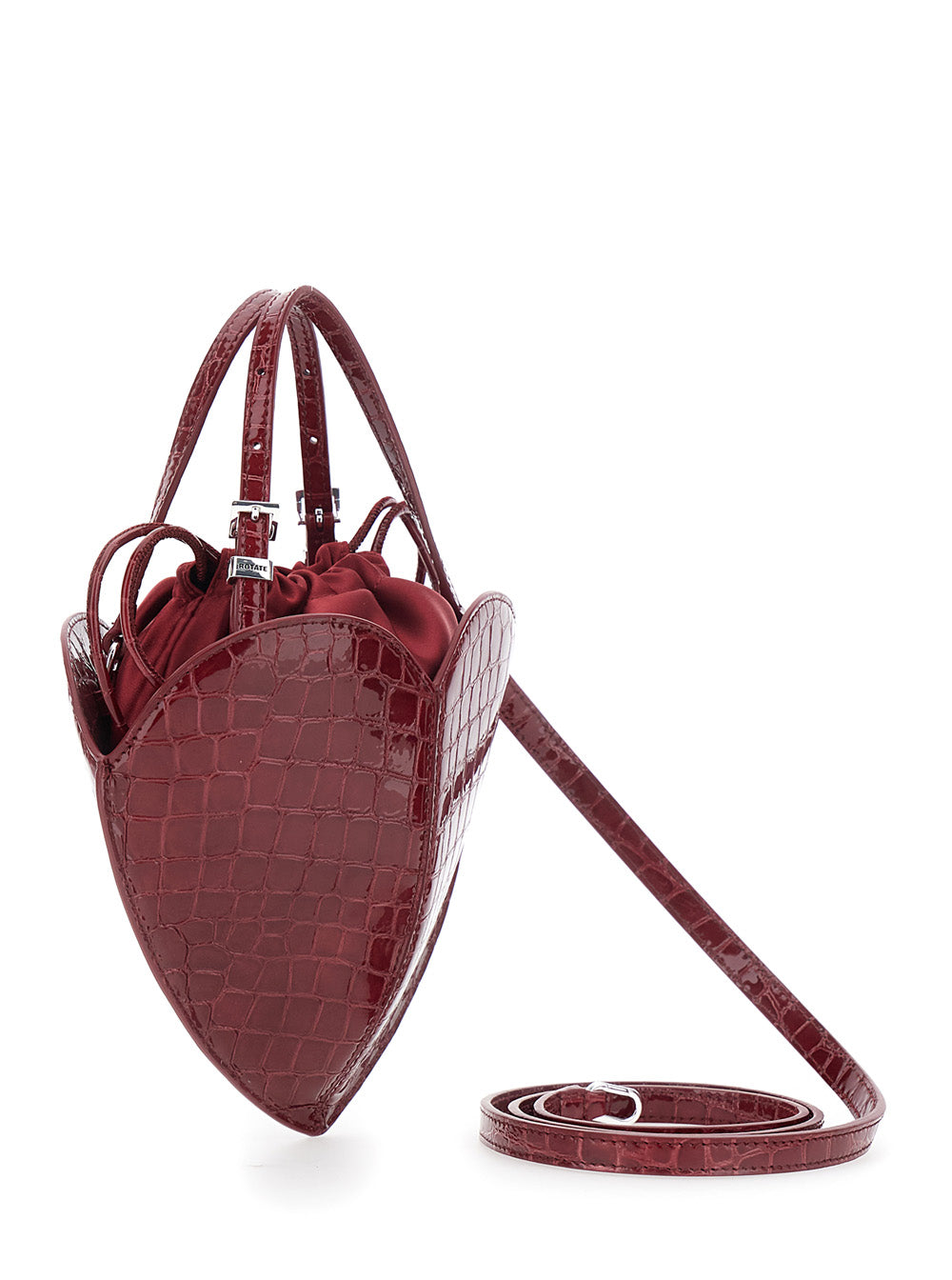 Rotate Women Red Handbag With Heart Silhouette And Adjustable Shoulder Strap In Leather For Women ROTATE
