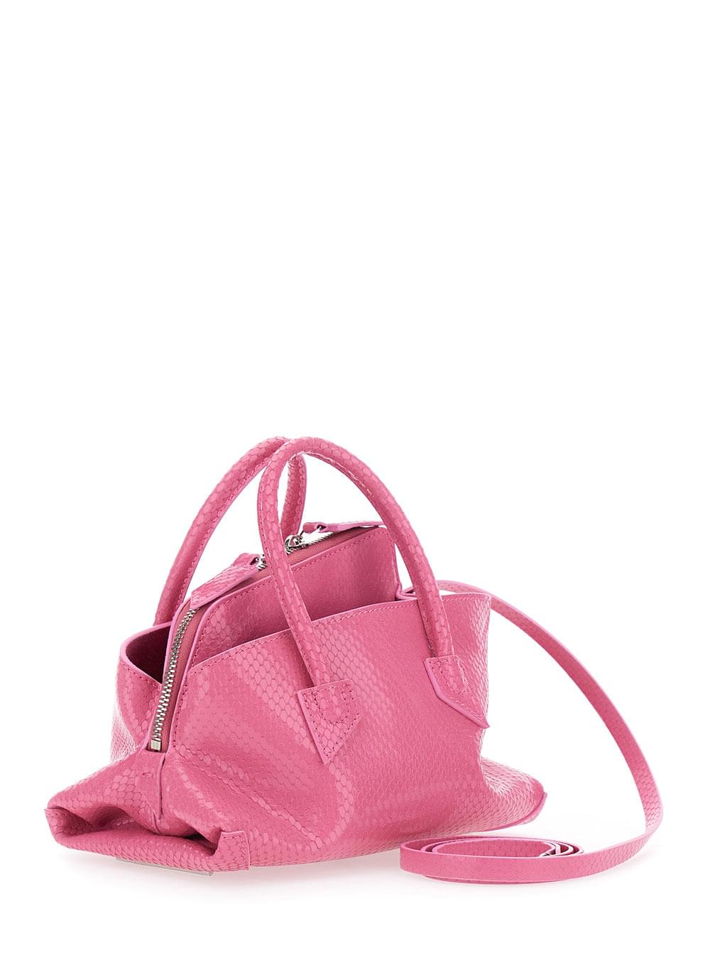 The Attico Women The Attico Women 'La Passeggiata' Pink Mini Bag With Two Top Handles In Leather For Women THE ATTICO