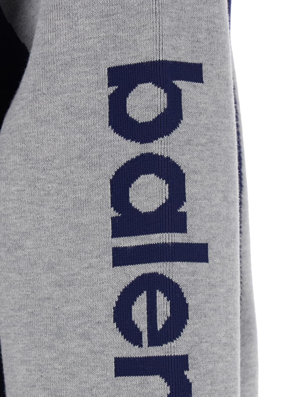 Balenciaga Men Gray Cardigan With Contrasting High Collar And Maxi Logo Lettering On The Sleeve In Cotton For Men BALENCIAGA