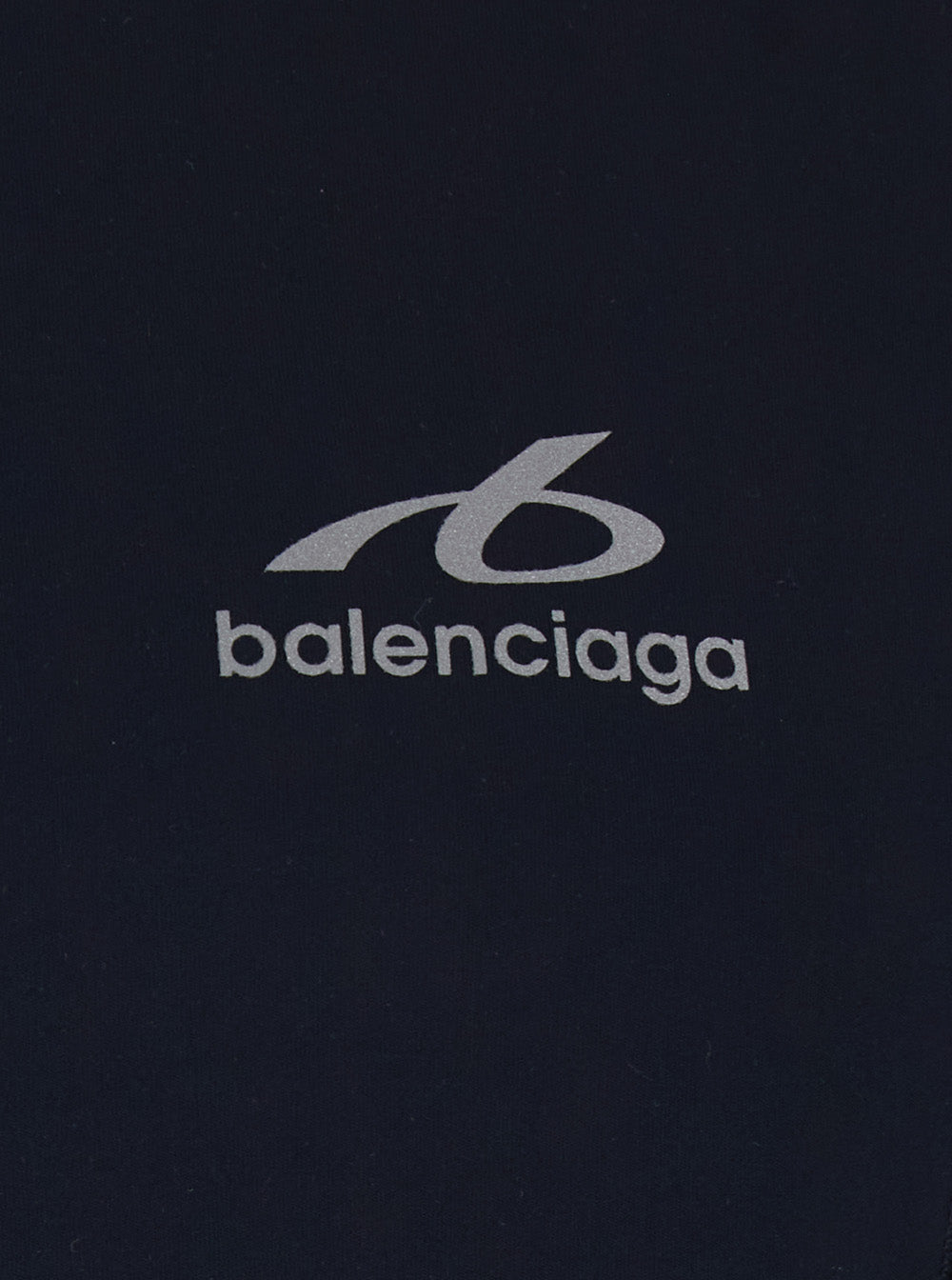 Balenciaga Men Black Crew Neck T-Shirt With Logo Lettering On Front And Back In Tech Fabric Stretch For Men BALENCIAGA