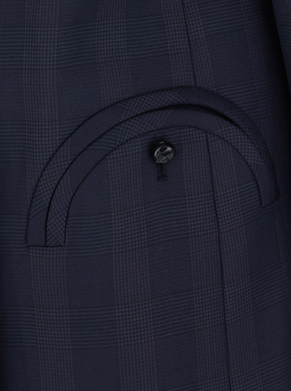 Blaze Milano Women 'Aramis' Blue Double-Breasted Jacket With Peak Revers And Check Motif All-Over In Wool For Women BLAZE MILANO