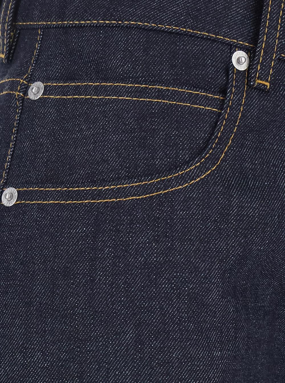 Bottega Veneta Women Blue Jeans With Contrasting Stitching And Logo Patch On The Back In Denim For Women BOTTEGA VENETA