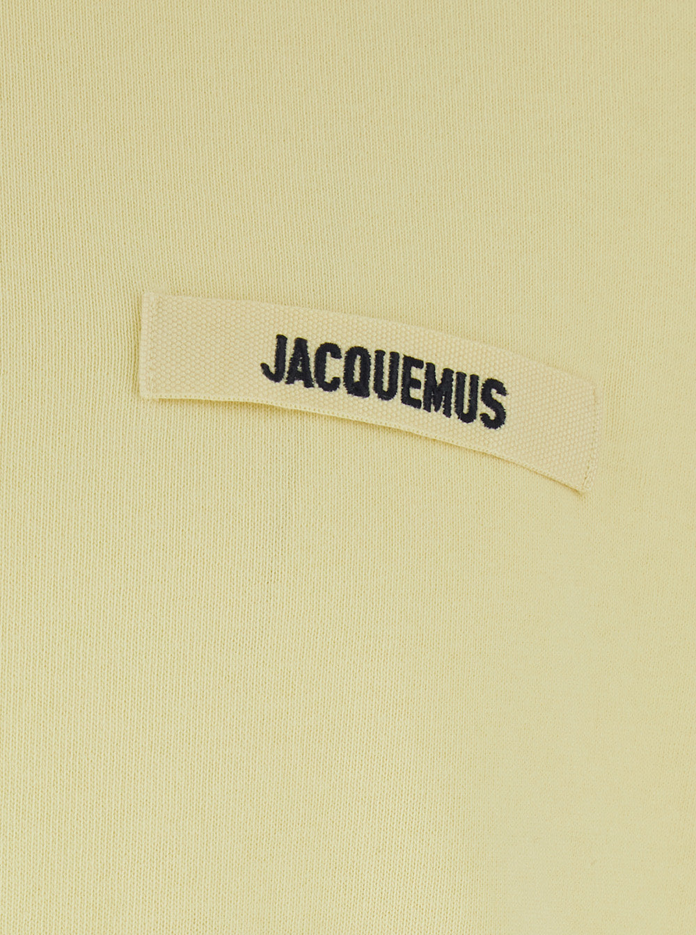 Jacquemus Men 'Le T-Shirt Gros Grain' Yellow Crew Neck T-Shirt With Logo Patch On The Front In Cotton For Men
